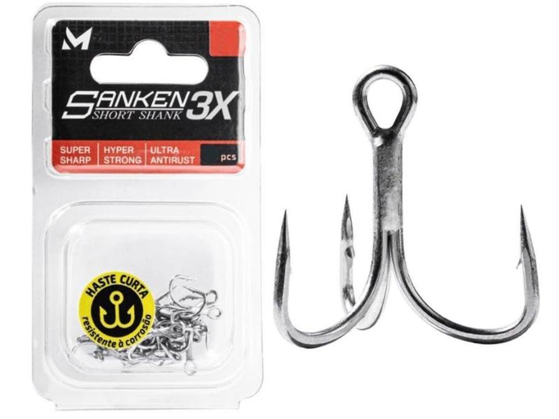 Garatéia Marine Sanken Short Shank Nickel 3X Nº 10 - 16 Peças